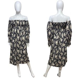 Tuckernuck Linen Floral Off-Shoulder Dress